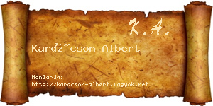 Karácson Albert névjegykártya